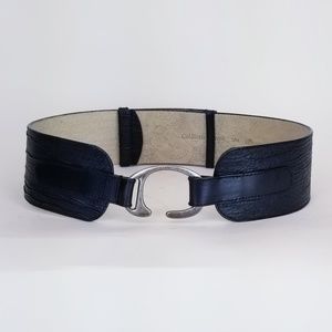 Black Leather Wide Belt S/M Coldwater Creek